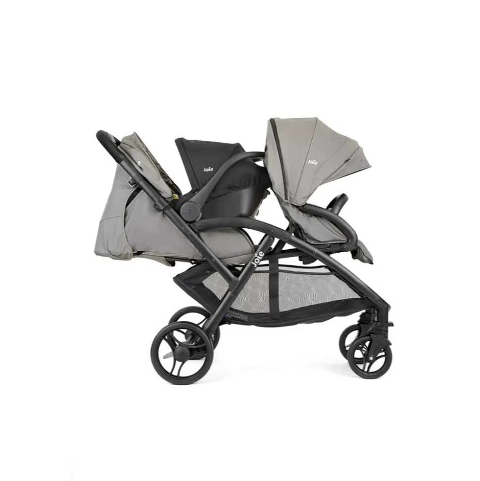 Poussette double evalite duo pebble gris