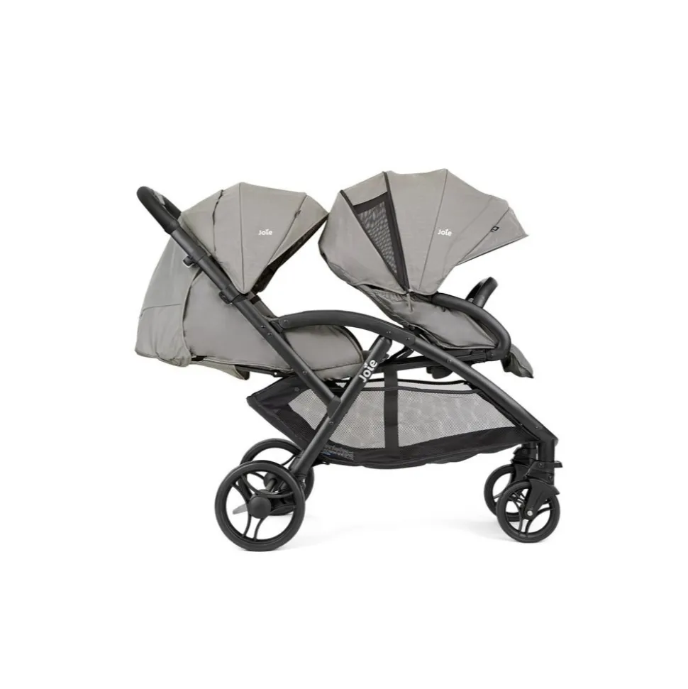 Poussette double evalite duo pebble gris