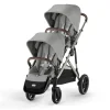 Poussette double gazelle s stone grey châssis silver