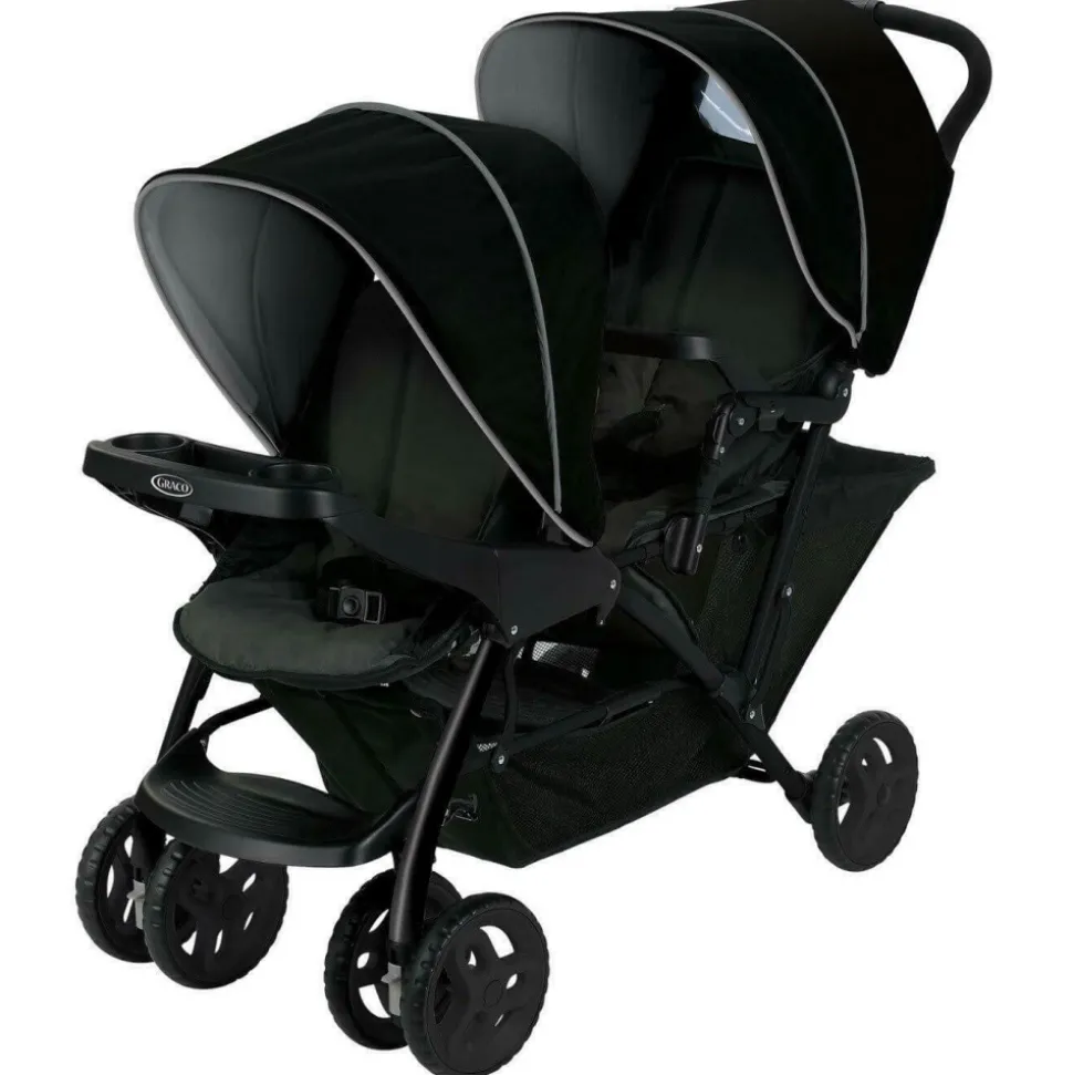 Poussette double stadium black grey
