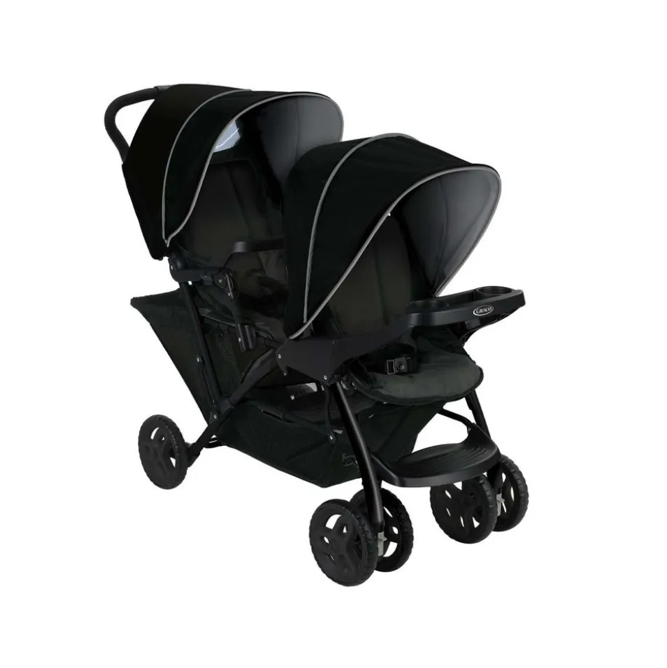 Poussette double stadium black grey