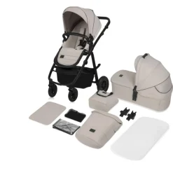 Poussette duo amber + nacelle beige sand