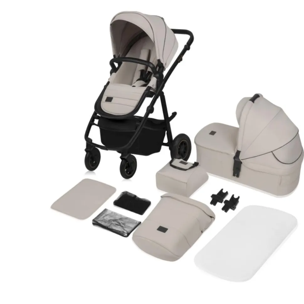 Poussette duo amber + nacelle beige sand