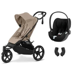 Poussette duo avi spin almond beige + siège auto cloud t i-size