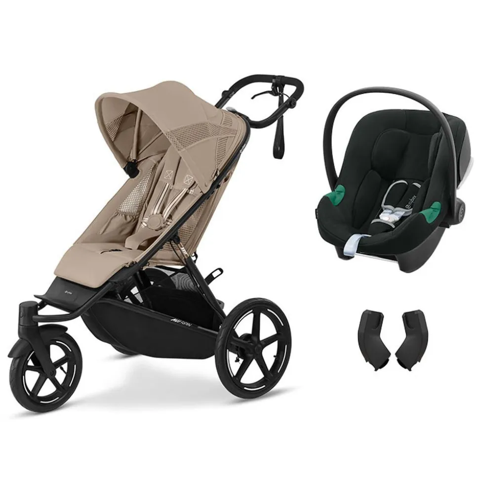 Poussette duo avi spin almond beige + siège auto aton b2 i-size