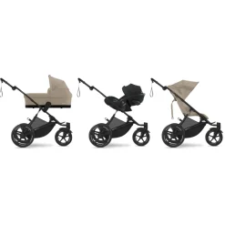 Poussette duo avi spin almond beige + siège auto aton b2 i-size