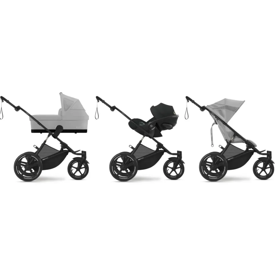 Poussette duo avi spin fog grey + nacelle cot s