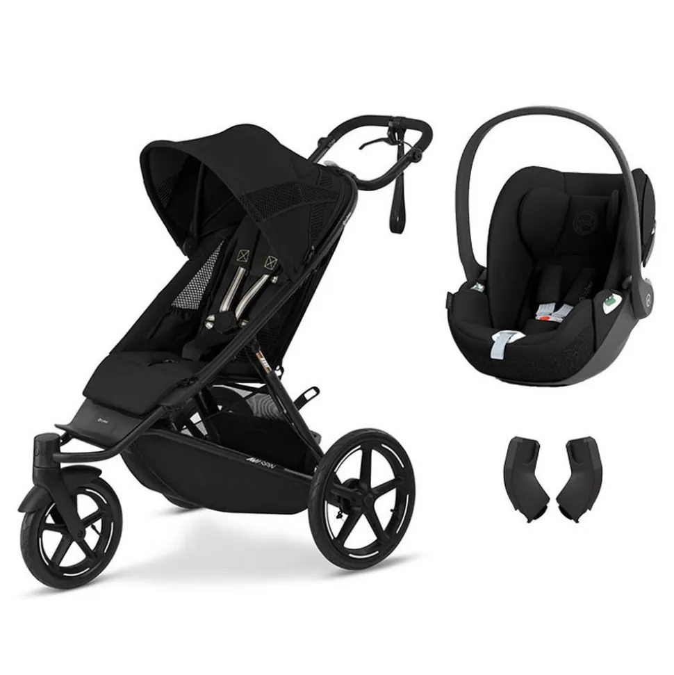 Poussette duo avi spin moon black + siège auto cloud t i-size