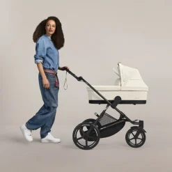 Poussette duo avi spin moon black + nacelle cot s