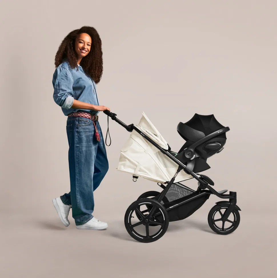 Poussette duo avi spin moon black + siège auto aton b2 i-size