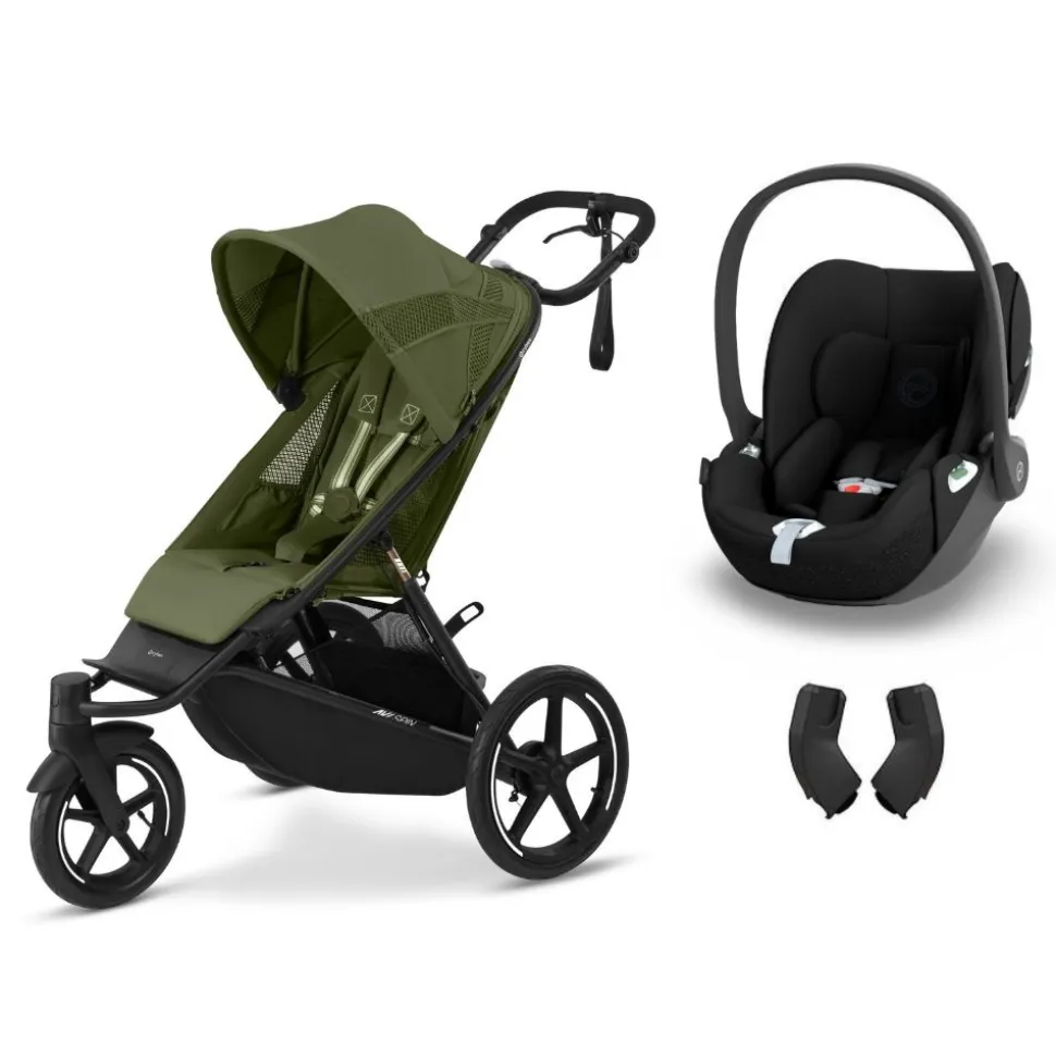 Poussette duo avi spin moss green + siège auto cloud t i-size
