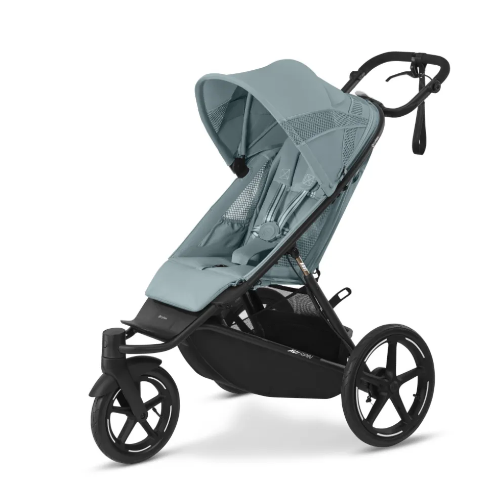 Poussette duo avi spin stormy blue + nacelle cot s