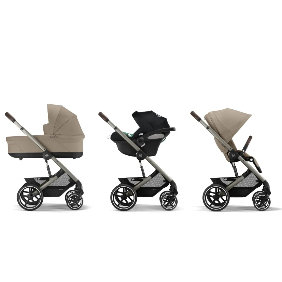 Poussette duo balios s lux 3 almond beige + siège auto aton b2 i-size