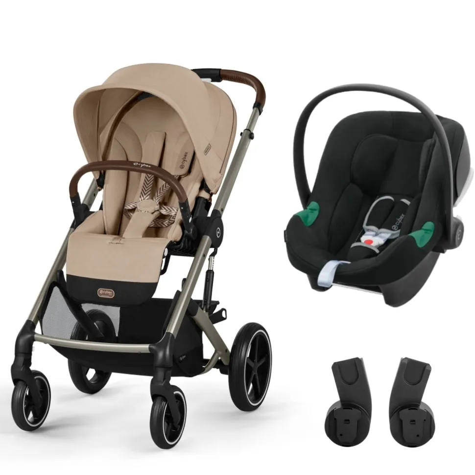 Poussette duo balios s lux 3 almond beige + siège auto aton b2 i-size