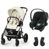 Poussette duo balios s lux 3 seashell beige + siège auto aton b2 i-size