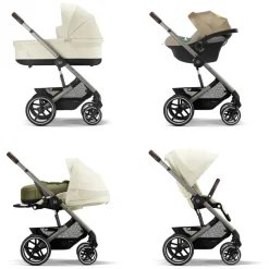 Poussette duo balios s lux 3 seashell beige + siège auto aton b2 i-size