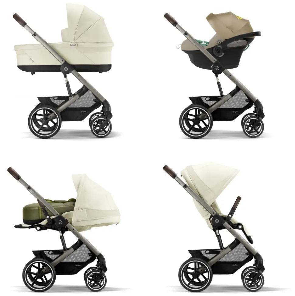 Poussette duo balios s lux 3 seashell beige + siège auto aton b2 i-size