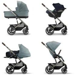 Poussette duo balios s lux 3 stormy blue + siège auto aton b2 i-size