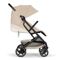 Poussette duo beezy 4 compacte almond beige avec siège auto cloud g3 i-size tissu plus
