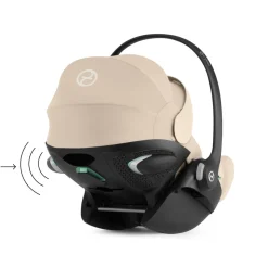 Poussette duo beezy 4 compacte almond beige avec siège auto cloud g3 i-size tissu plus