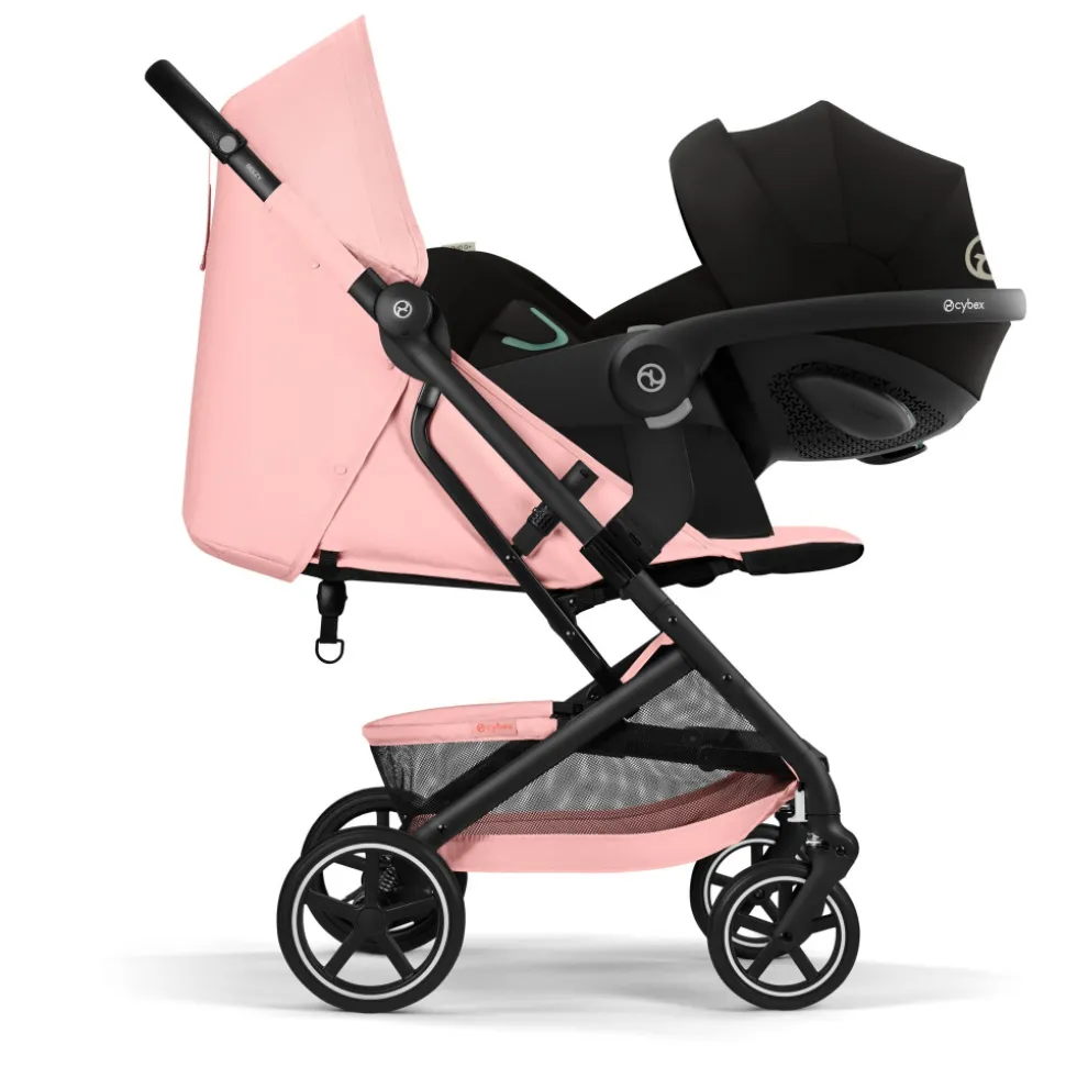 Poussette duo beezy 4 compacte candy pink avec siège auto aton b2 i-size