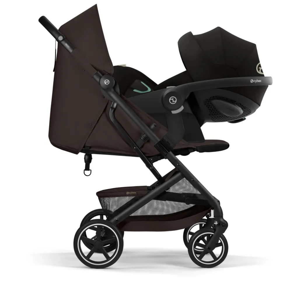 Poussette duo beezy 4 compacte chocolate brown avec siège auto cloud t i-size