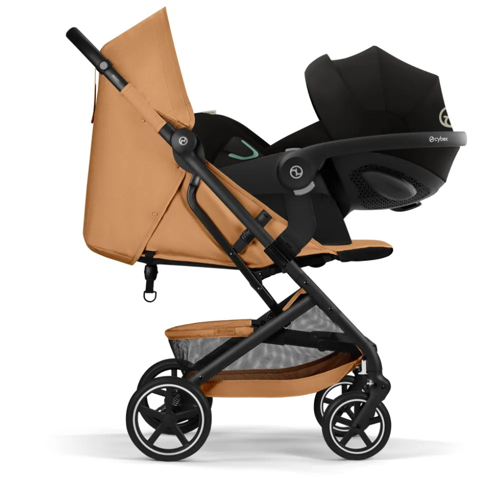 Poussette duo beezy 4 compacte cinnamon yellow avec siège auto cloud t i-size