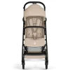 Poussette duo beezy 4 compacte almond beige avec siège auto cloud t i-size tissu plus