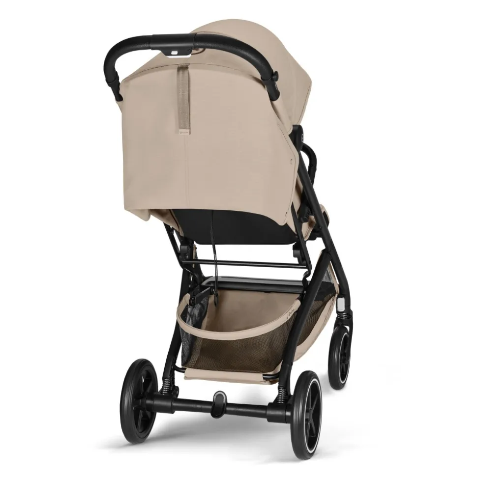 Poussette duo beezy 4 compacte almond beige avec siège auto cloud t i-size tissu plus