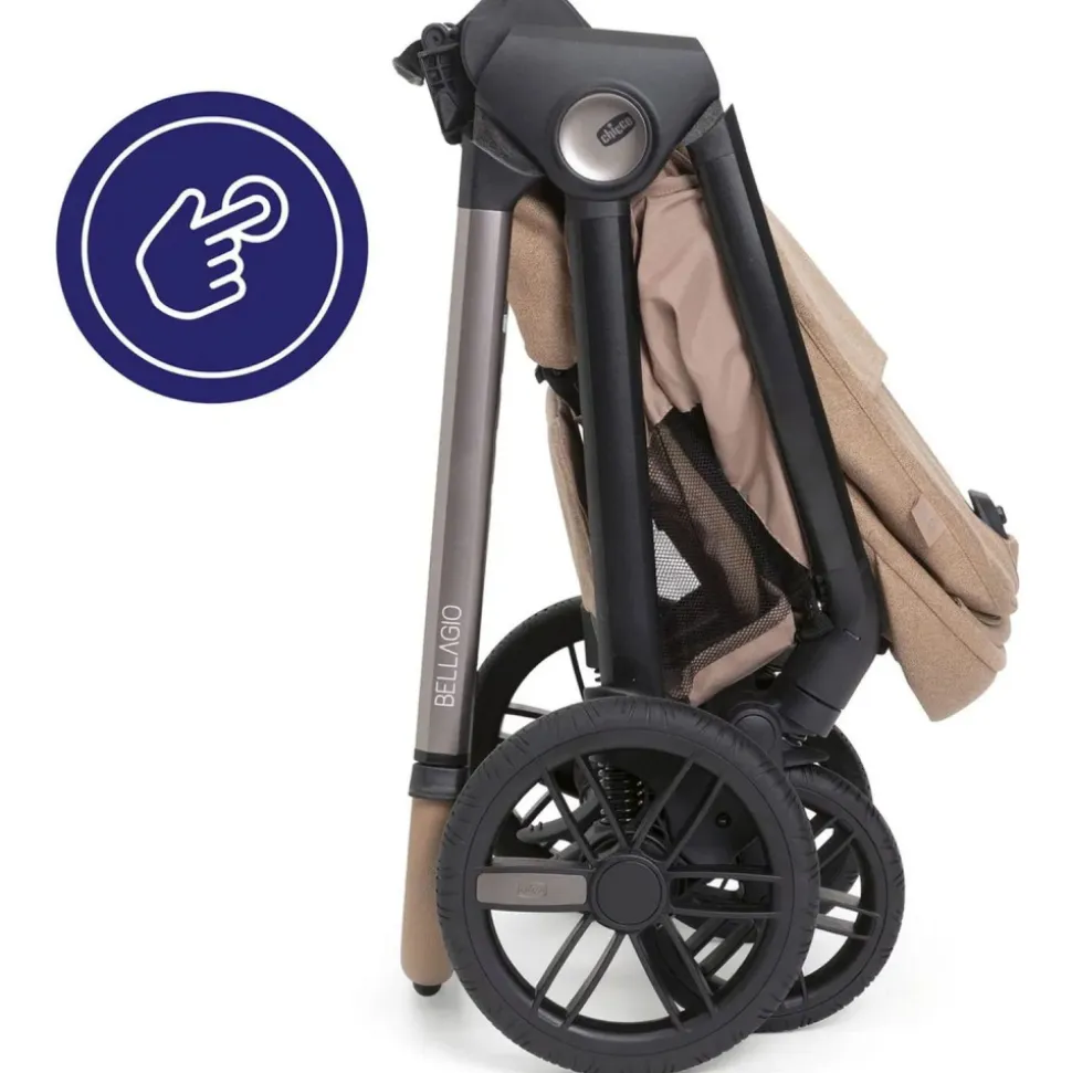 Poussette duo belllagio 2 caramel + siège auto kory essential