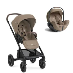 Poussette duo chrome 2 cashew + siège auto i-level pro sandstone marron