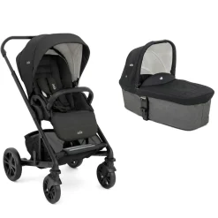 Poussette duo chrome + nacelle chrome shale noir