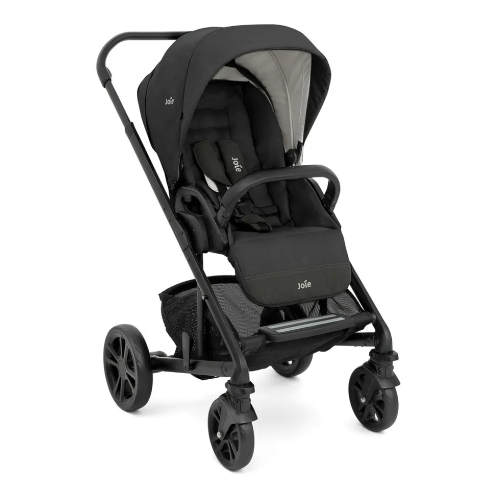 Poussette duo chrome + nacelle chrome shale noir