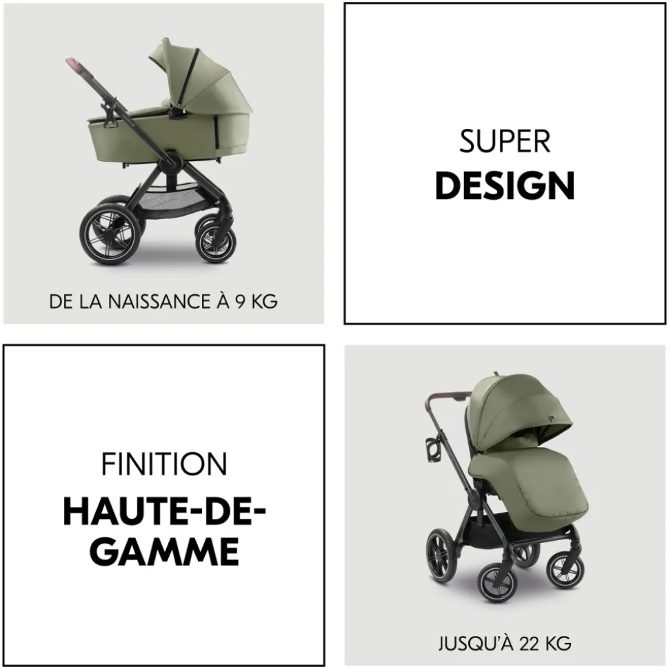 Poussette duo comfort n care set olive
