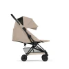 Poussette duo compacte coya 2 avec nacelle pliable châssis matt black cozy beige