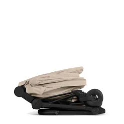 Poussette duo compacte coya 2 avec nacelle pliable châssis matt black cozy beige
