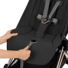 Poussette duo compacte coya 2 avec nacelle pliable châssis rosegold sepia black