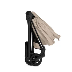 Poussette duo compacte mios 4 avec nacelle pliable châssis matt black cozy beige