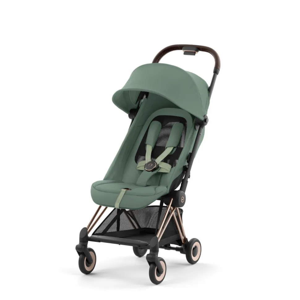 Poussette duo coya leaf green châssis rosegold + cloud t i-size