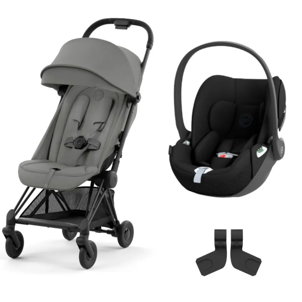 Poussette duo coya mirage grey châssis matt black + cloud t i-size