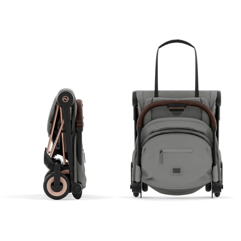 Poussette duo coya mirage grey châssis rosegold + cloud t i-size