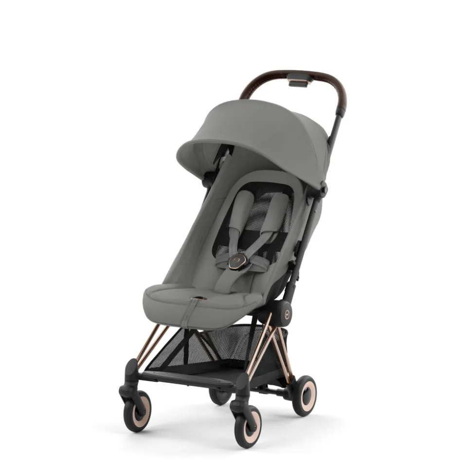 Poussette duo coya mirage grey châssis rosegold + cloud t i-size