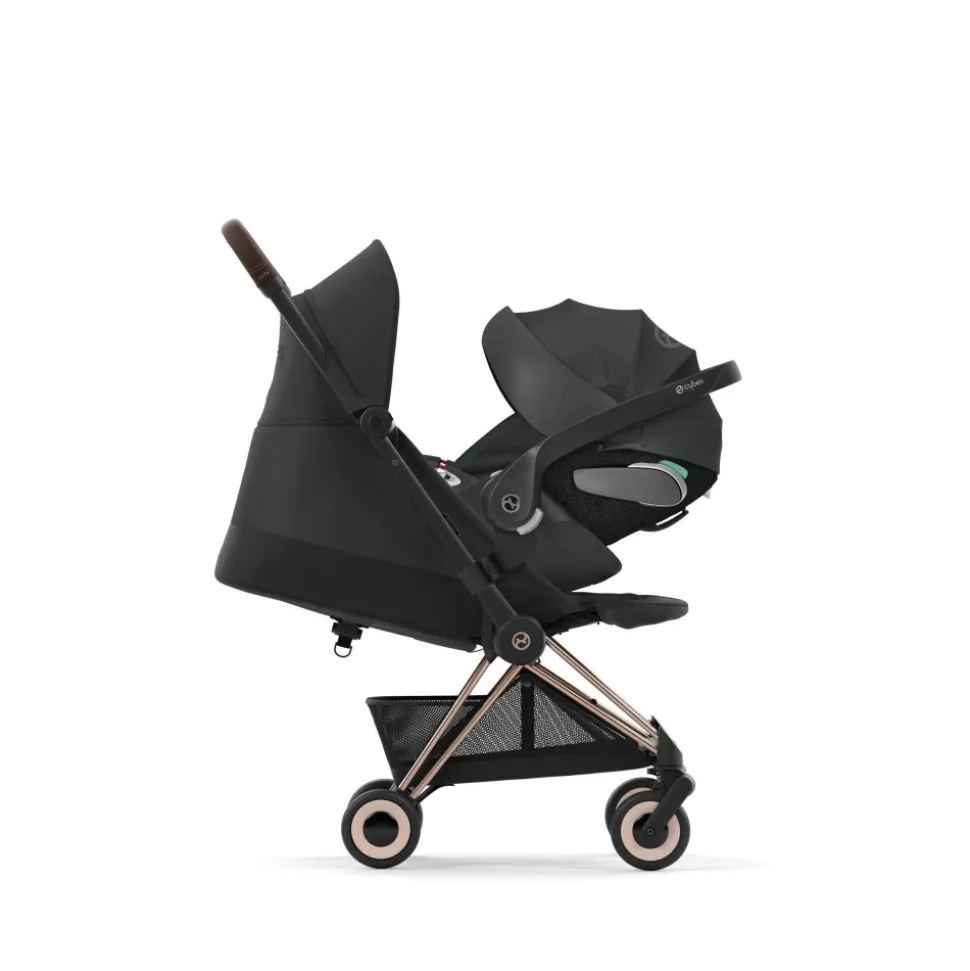 Poussette duo coya mirage grey châssis chrome brown + cloud t i-size