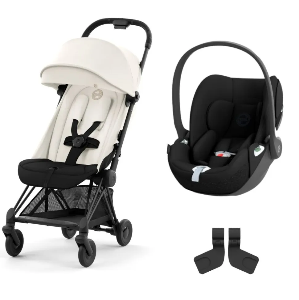 Poussette duo coya off white châssis matt black + cloud t i-size