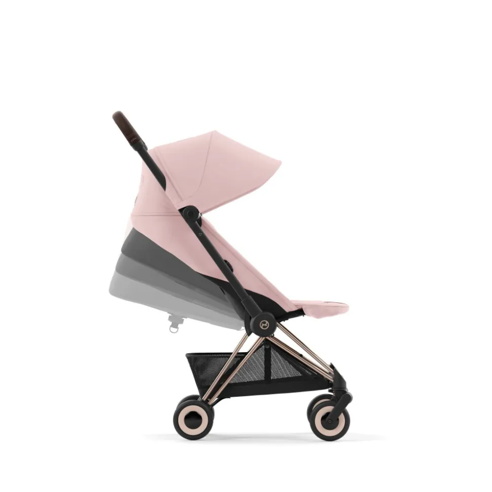 Poussette duo coya peach pink châssis rosegold + cloud t i-size