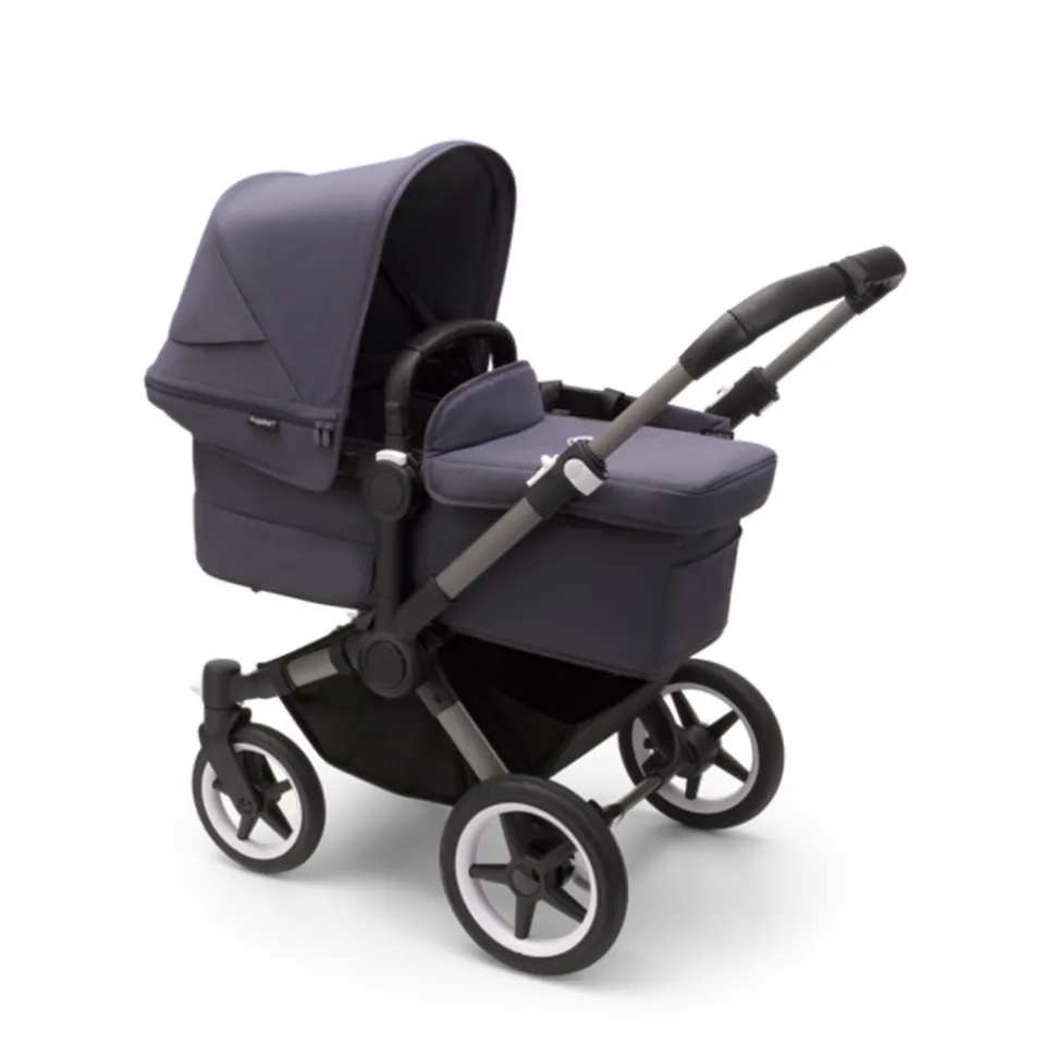 Poussette duo donkey 5 châssis noir bleu