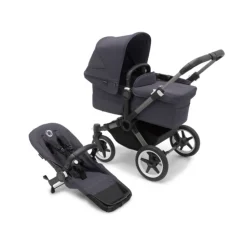 Poussette duo donkey 5 châssis noir bleu