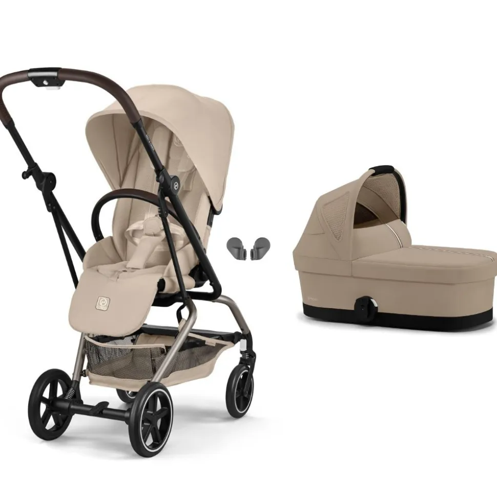 Poussette duo eezy s twist+ 2 pivotante almond beige avec nacelle cot s