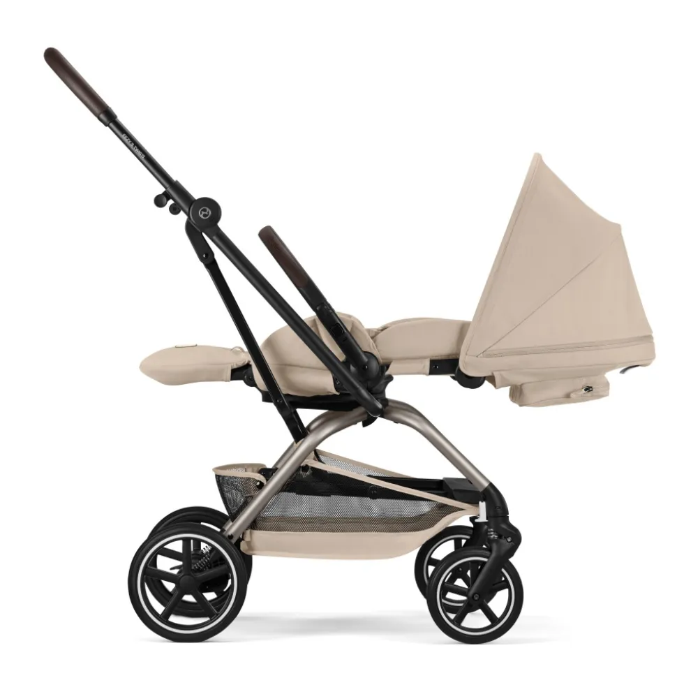 Poussette duo eezy s twist+ 2 pivotante almond beige avec nacelle cot s