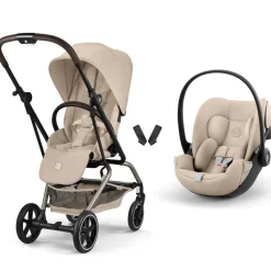 Poussette duo eezy s twist+ 2 pivotante almond beige avec siège auto cloud g3 i-size